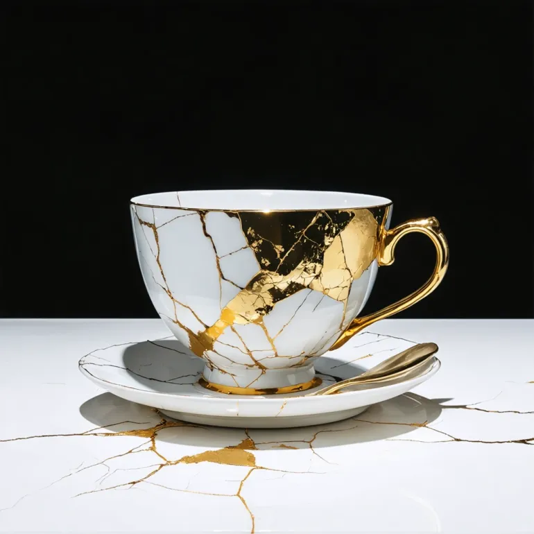 Kintsugi: Art of Broken Beauty: Kintsugi’s gold repairs celebrate imperfection and resilience.